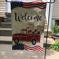Red Truck Garden Flag