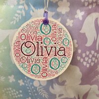 Small circle backpack tag