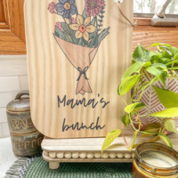 Garden flower cutting board